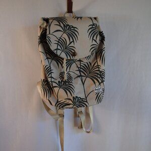 Drawstring Flap Mini Backpack in Pelican Palm Print - HERSCHEL